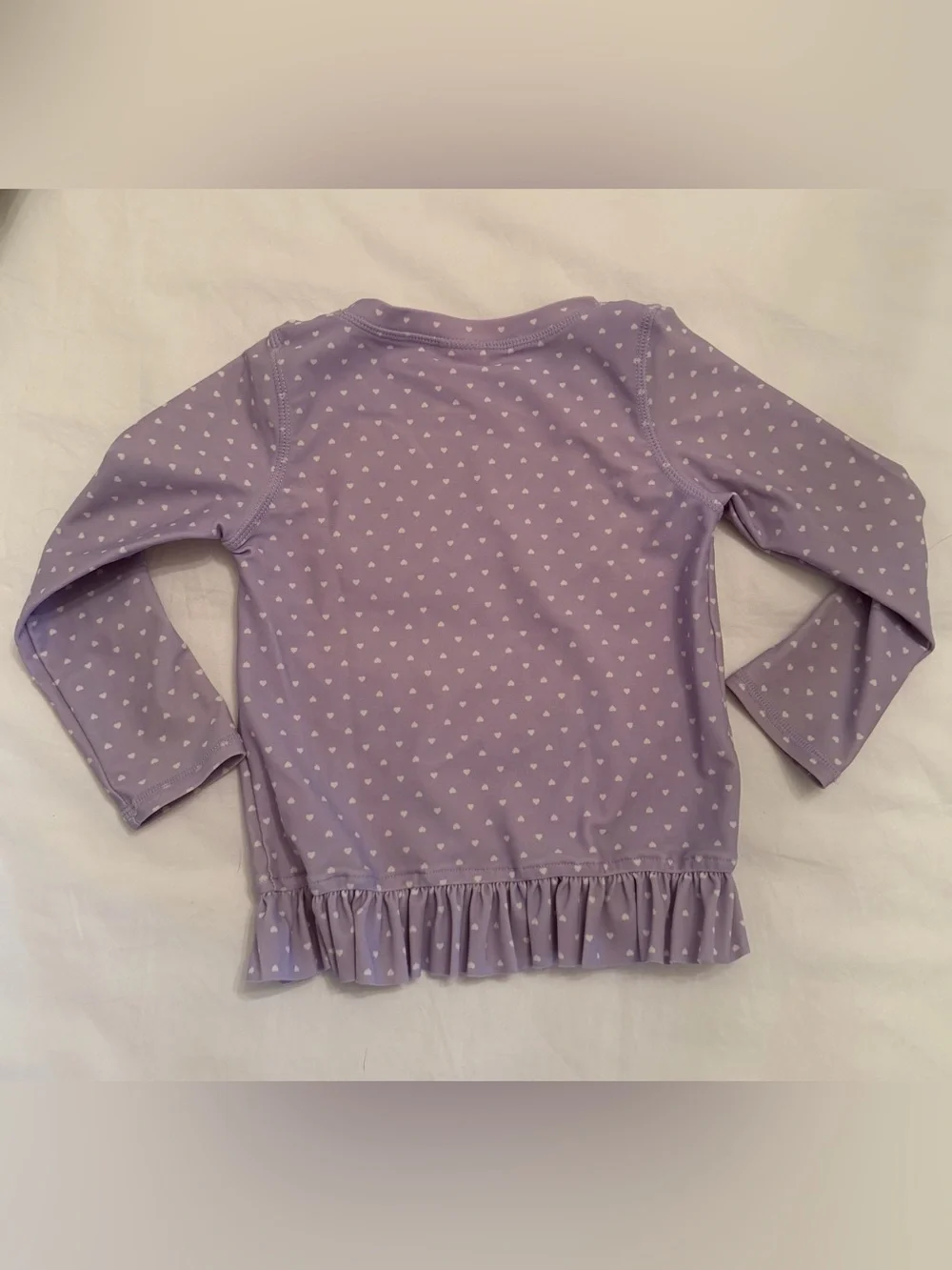 RuffleButts Lavender Heart Rash Guard 2-Piece Bikini Set Size 3 T